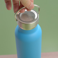 Bouteille d'eau isotherme noire en acier inoxydable de 1000 ml, grande ouverture, avec poignée métallique, pour le cyclisme, la gym et les voyages