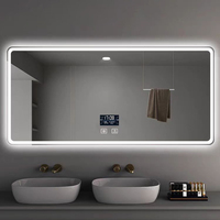 Miroirs de Salle de Bain Intelligents Modernes à LED OEM, Dégivrants Rectangulaires, Tactiles, Dimmer Intégré, Rétroéclairés, Sans Cadre