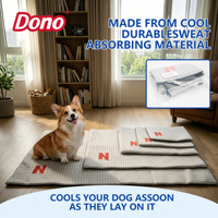 Tapis rafraîchissant pour animaux de compagnie Dono Summer Cooling, tapis rafraîchissant respirant, absorbant la transpiration, pliable, portable, lavable à la main, pour chiens et chats