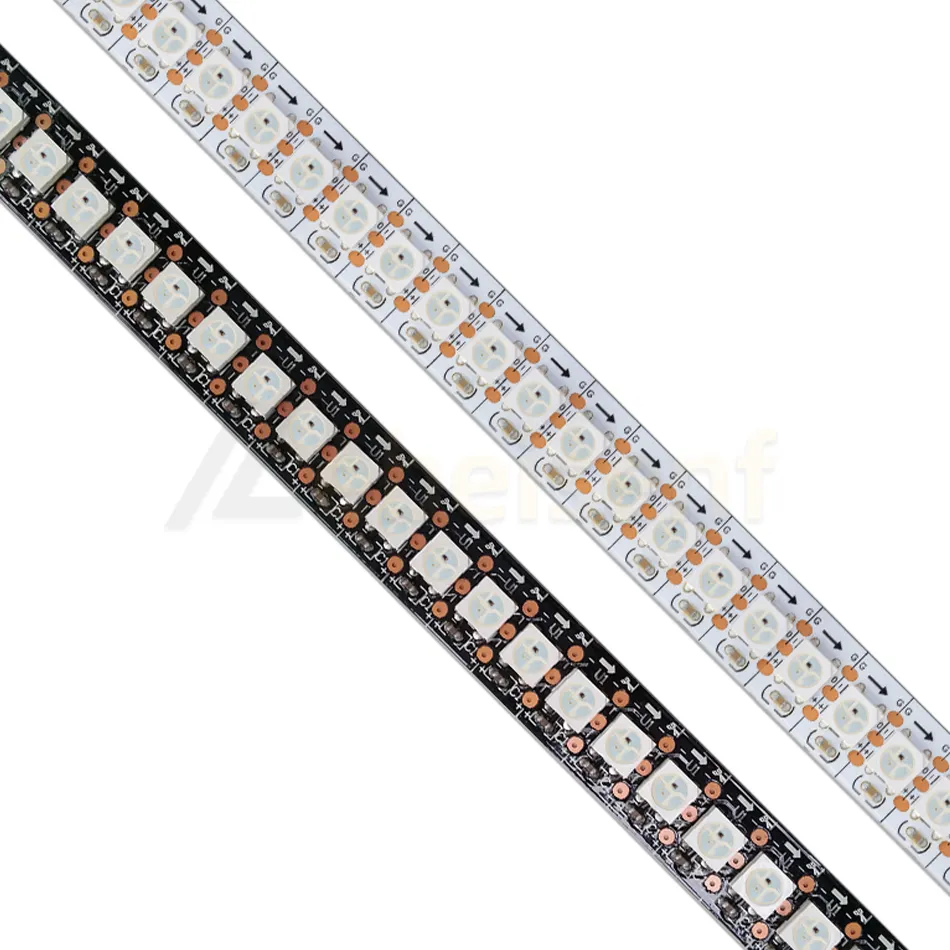 Setrip LED WS2812B IC RGB 5V 144 LEDs/m, setrip LED/M dapat disesuaikan independen warna ajaib pita fleksibel bilah lampu piksel