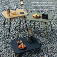 Table pliante en plastique pour l'extérieur, hauteur réglable, légère, portable, pour le camping, le pique-nique, le barbecue, pour meubles d'extérieur
