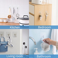 Crochets et supports muraux autocollants multifonctionnels transparents, robustes, écologiques et à ventouse pour cuisine et salle de bain, usage intensif