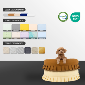 Op maat gemaakte antislip orthopedische luxe hondenbank ronde bedden kussen verwijderbaar traagschuim huisdieren kattenbedden OEM ODM - Product Image 3