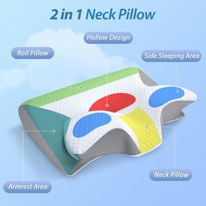 HOMCA Memory Foam Cervical <b>Pillow</b> Standard Size Ergonomic Contour Orthopedic <b>Neck</b> Pain Relief Sleeping <b>Pillow</b> - Product Image 2
