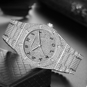 Orologio al Quarzo Personalizzato Hip-Hop di Lusso con Cassa in Acciaio Inossidabile e Quadrante Luminoso per <span class=keywords><strong>Uomo</strong></span> e Donna - Product Image 4