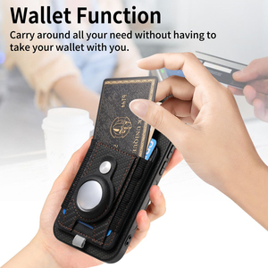 2 en 1 fundas de teléfono magnéticas de cuero PU a prueba de golpes desmontables tarjetero magnético para <span class=keywords><strong>Airtag</strong></span> - Product Image 2