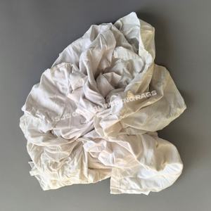 Trapos de limpieza industriales de 25 kg, recortados de camisetas de algodón blancas, con logotipo, para limpieza de equipos marinos - Product Image 1