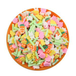 500G Pâques <span class=keywords><strong>poussin</strong></span> lapin carotte tulipe tranches polymère argile arrose tranches poussins jaunes pour Slime artisanat résine ongles charges - Product Image 1