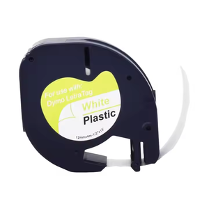 <span class=keywords><strong>Ruban</strong></span> pour étiqueteuse compatible pour <span class=keywords><strong>DYMO</strong></span> LetraTag Refill Plastic 91331 12mm * 4m Noir sur Blanc - Product Image 5