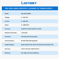 Fuente de Alimentación CC Programable de Tres Canales Loitest 0~30V 0~20A 200W, Fuente de Alimentación de Banco Ajustable, Bajo Ruido, 82% de Alta Eficiencia