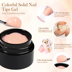 Geboren Pretty Hoge Kwaliteit Solid Nail Tips Gel Nagel Langdurige Valse Tips Clear Roze Naakt Nail Lijm Gel