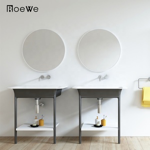 <span class=keywords><strong>Lavabo</strong></span> da Bagno Opaco in Pietra Artificiale, Lavandino Moderno Decorativo in Superficie Solida da Parete - Product Image 3