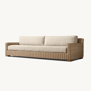 Modern <strong>Outdoor</strong> <strong>Rattan</strong> <strong>Sofa</strong> with Waterproof Upholstery for Patio Garden Farmhouse &amp; Park Use - Product Image 4