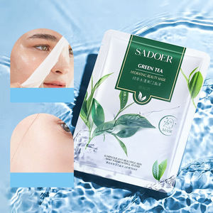 SADOER Extracto de planta orgánica Negro Soja Zanahoria Arándano Té verde Coco Aloe Vera Hoja hidratante Mascarillas faciales Belleza - Product Image 6