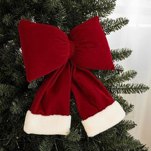 Grand Nœud 3D en Velours Rouge pour Arbre de Noël, Décoration de Fenêtre Transfrontalière, Stock pour Décorations Festives - Product Image 4