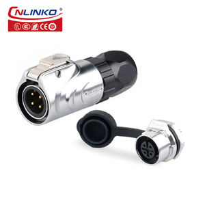 CNLINKO 4-контактный круглый металлический мужской женский Электрический стыковой соединитель M12 водонепроницаемый разъем - Product Image 1