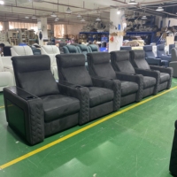 Luxuriöses 5-Sitzer Heimkino-Möbelset Wildleder-Kinosessel-Set Verstellbare Theater-Sitzgruppe Elegantes Wohnzimmer-Sofa