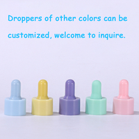 Lot de flacons compte-gouttes en verre couleur macaron de 30 ml, cylindriques, rechargeables, pour sérums et huiles essentielles, assortiment rose, bleu, vert, violet
