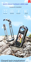 Cage Insta360 X5 en alliage d'aluminium de haute qualité avec fixation rapide, cadre de protection magnétique, support griffe froide et interface 1/4 pouce
