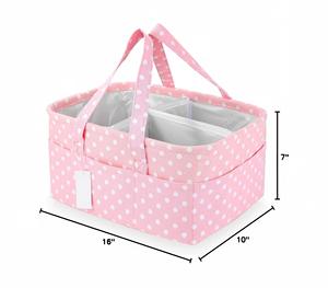 Organisateur de couches pour bébé fille - Bac de rangement pour chambre de bébé - Organisateur de voiture portable pour couches et lingettes pour bébé - Product Image 2