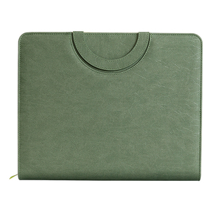 Brown Blue Custom 4 Ring Binding PU Leather A4 <strong>Portfolio</strong> With Calculator Multifunction Zipper Closure Black Business <strong>Portfolio</strong> - Product Image 6