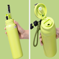 Nouvelle tasse isotherme transfrontalière 2026 en acier inoxydable 304, 600 ml, double paroi sous vide, avec couvercle portable en PP