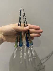 Lot de 3 stylos plongeurs en verre dichroïque fait main « Nuit étoilée » pour les papeteries, écriture fluide - Product Image 2