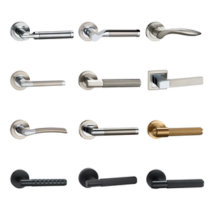 Poignées de porte et de fenêtre en alliage d'aluminium moleté, standard britannique, bon marché, pour portes intérieures en bois, sur roseau, pour portes intérieures. - Product Image 1