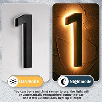 Signe de numéro de maison solaire illuminé moderne de 8 pouces 12V DC LED acrylique étanche 0-9 rétro-éclairé éclairé pour la publicité d'entreprise