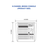 Consola de Mezclas Profesional Bluetooth de 8 Canales IPALead MC-208, Sonido Envolvente, Mezclador Dual de Plástico, Controlador de DJ MP3, 48V