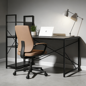 Modern L-Shaped Corner <strong>Desk</strong> with Storage Rack <strong>100cm</strong> 120cm 140cm Office &amp; Home Study Free Combination Wooden Panel Computer <strong>Desk</strong> - Product Image 6