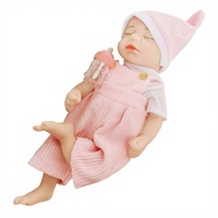 LOULOU Poupée Bébé Reborn Réaliste en Silicone Solide Rose, Jouet Compagnon pour Bébé