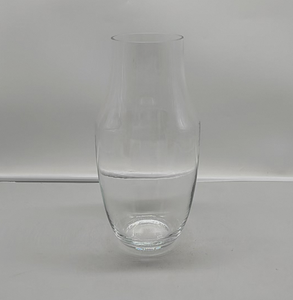 Hand Blown <b>Tall</b> Clear Crystal Curvy Glass Vase Artisan Crafted for Flowers Elegant Home <b>Table</b> Centerpiece - Product Image 2