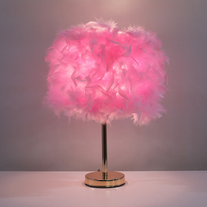 LED simple blanco romántico adolescente mesita de noche lámpara de mesa dormitorio acogedor decoración creativa pluma vanidad Luz de mesa - Product Image 3