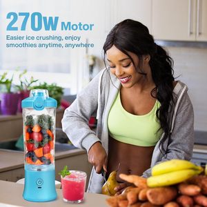 Leistungsstarker Mixer 600ML Große Kapazität Tragbarer USB-Mixer Zerkleinerer Protein-<span class=keywords><strong>Shaker</strong></span> Elektrischer Entsafter-Becher - Product Image 4