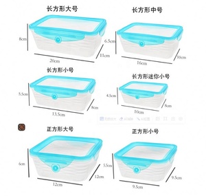 Wholesale 6 Pack Portable Fruit <b>Storage</b> <b>Box</b> Set Large Transparent Plastic Refrigerator Food Container with Silicone Lid Cover PP - Product Image 5