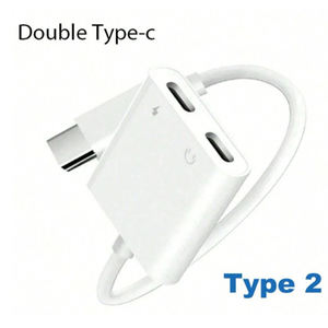 Pemisah USB ganda 2 dalam 1, DAC pengisian cepat adaptor tipe-c dan adaptor Jack Headphone tipe C UNTUK iPhone 15 HUAWEI - Product Image 2