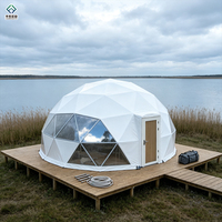 Tente Dôme Géodésique Moderne de Luxe Personnalisée 6m, Tente PVC Quatre Saisons à Double Extension
