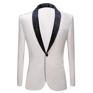 Chaqueta de traje ajustada de <span class=keywords><strong>terciopelo</strong></span> plano para <span class=keywords><strong>hombre</strong></span>, gran oferta, chaqueta informal para vestido de banquete de boda europeo y americano - Product Image 3