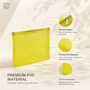 Pochette cosmétique en PVC givré imperméable, trousse de maquillage transparente, sac de beauté de voyage, GWP OEM, impression sur écran, vente en gros, logo personnalisé - Product Image 2