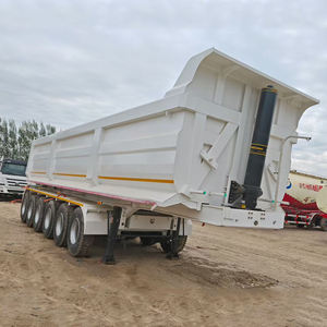 Semi-remorque benne hydraulique arrière 35m³ 40m³ 60m³ en forme de U, capacité de 50, 80, 100 tonnes, 3 ou 4 essieux - Product Image 6