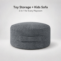 Canapé de rangement pratique pour jouets en peluche pour enfants, pouf en velours côtelé avec housse amovible, écologique, lavable, ouverture zippée pour peluches