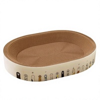 Grattoir et lit pour chat rond en carton ondulé résistant aux déchirures, jouet durable pour félins, ne perd pas ses fibres