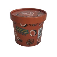 Gobelets pour crème glacée Conteneurs ronds pour emballage de crème glacée Bac en papier jetable avec couvercle et cuillère Gobelet à collation en papier biodégradable personnalisé