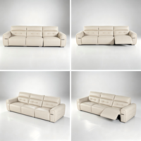 Ensemble de meubles de salon en cuir véritable au design moderne et simple, canapé inclinable multifonctionnel électrique pour salon