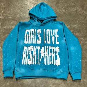 DCY เสื้อฮู้ดผู้ชายโอเวอร์ไซส์ไม่มีเชือกกำหนดโลโก้ปักตามสั่ง - Product Image 3