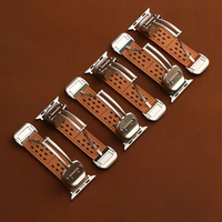 Bracelet de montre Ouruoxi en cuir Crazy Horse souple, fermoir magnétique, bracelet en cuir véritable pour Apple Watch Series