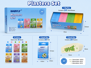 Waterproof Kids Cartoon Adhesive Bandages Assorted Shapes Children First Aid Bandage <strong>Plasters</strong> <strong>Set</strong> - Product Image 2