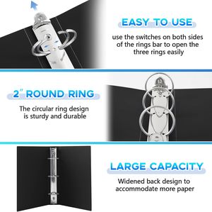 Мини-папка-скоросшиватель на <span class=keywords><strong>3</strong></span> кольца, 2 дюйма, для бумаги 5,5 x 8,5 дюймов, гибкие пластиковые три круглых кольца, маленькая синяя папка формата А5, оптом для школы и офиса - Product Image 4
