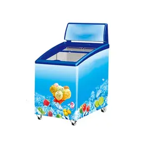 138L Fabbrica Direttamente Fornisce Vetro Curvo Porta Commerciale Supermercato Piccolo Gelato Freezer